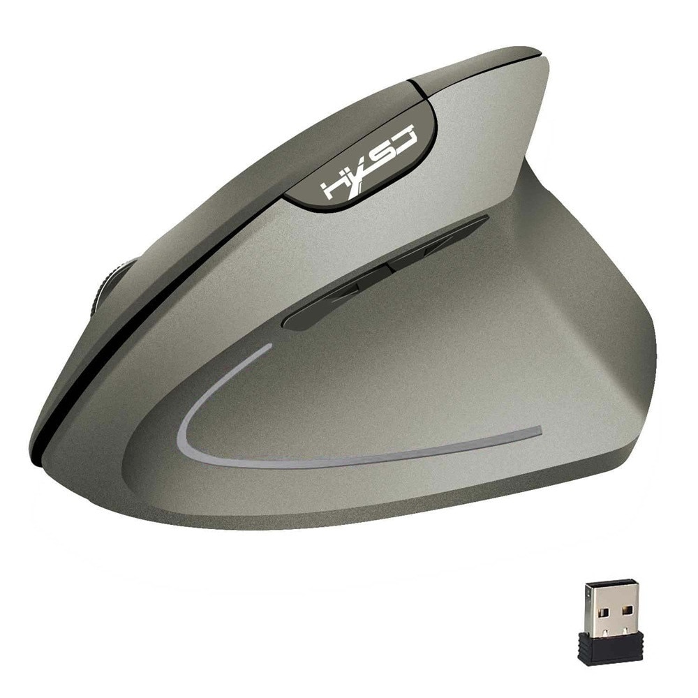 Wireless Mouse 2.4GHz Game Ergonomic Vertical Mouse 2400DPI USB Mice For Computer PC Laptop Ergonomic Gaming: Gray