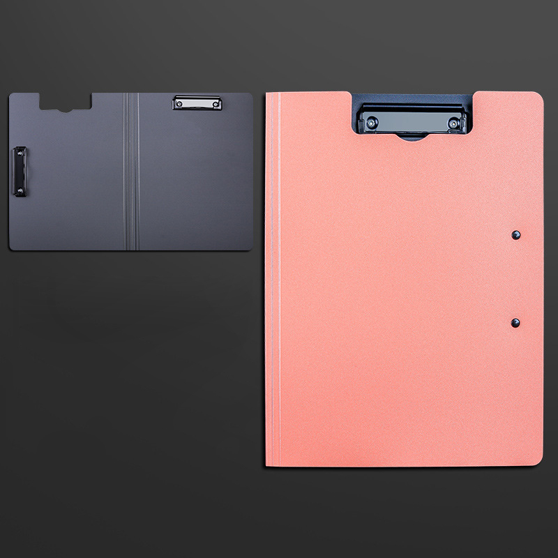A4 File Folder Clipboard Writing Pad Memo Clip Board Double Clips Test Paper Storage Organizer School Supplies Office Stationary