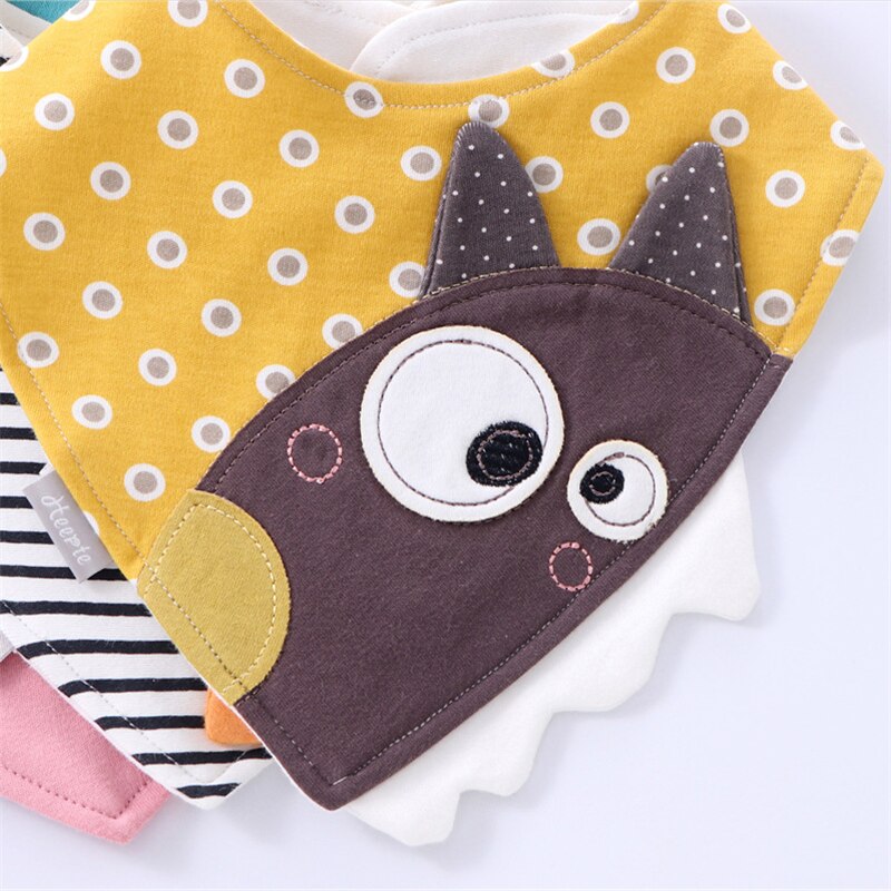 Babadores triangulares de algodão para bebês, avental de alimentação de algodão para meninos e meninas