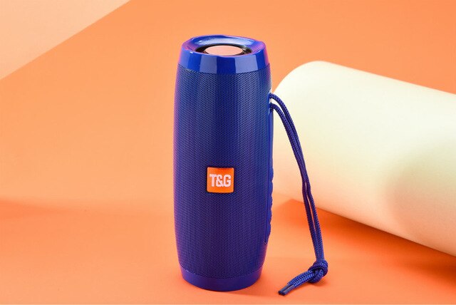 Portable Speakers Bluetooth Column Wireless Bluetooth Speaker Powerful High BoomBox Outdoor Bass HIFI TF FM Radio with LED Light: blue