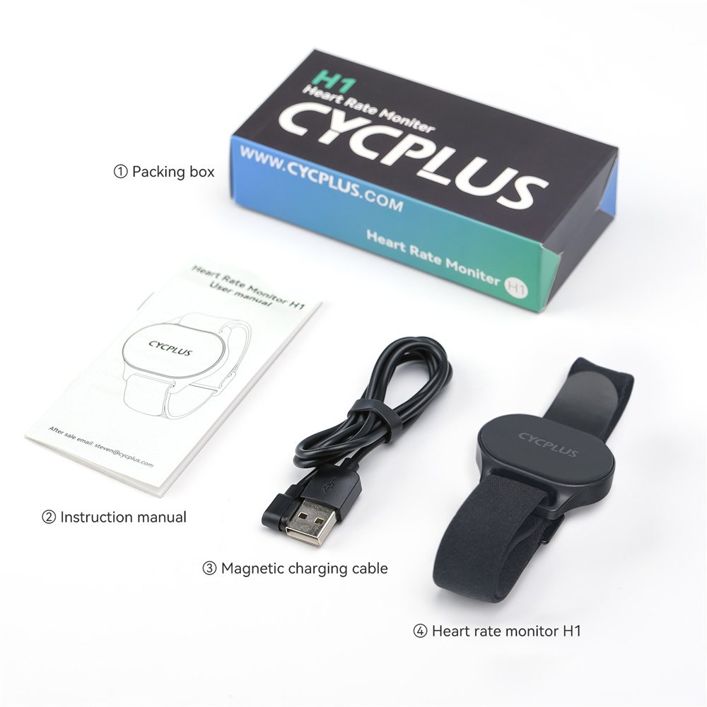 Cycplus  h1 pulsmåler bluetooth ant+ trådløs pulssensor armbånd håndrem ipx 6 bælte til wahoo zwift cykling: Default Title