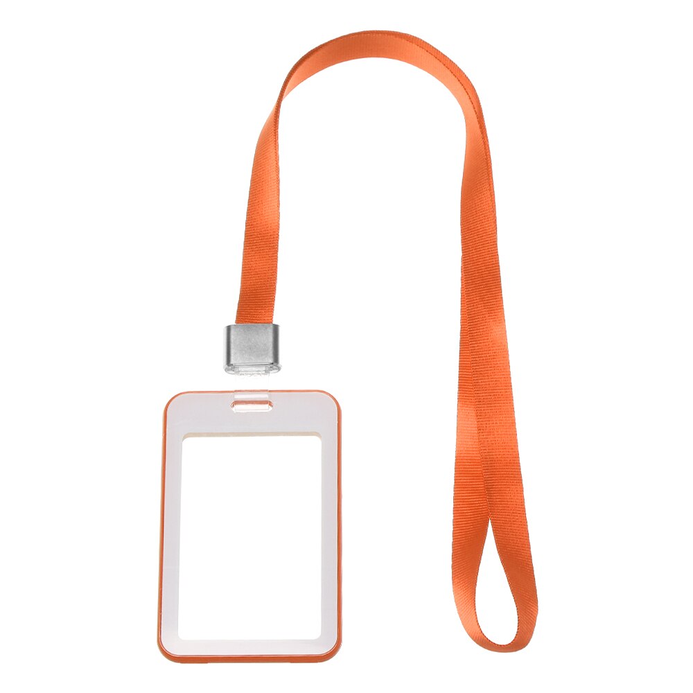 1pc företags-id-korthållare med nyckelband namnbricka utställningskort hållare kontorsmaterial för skolan: Orange