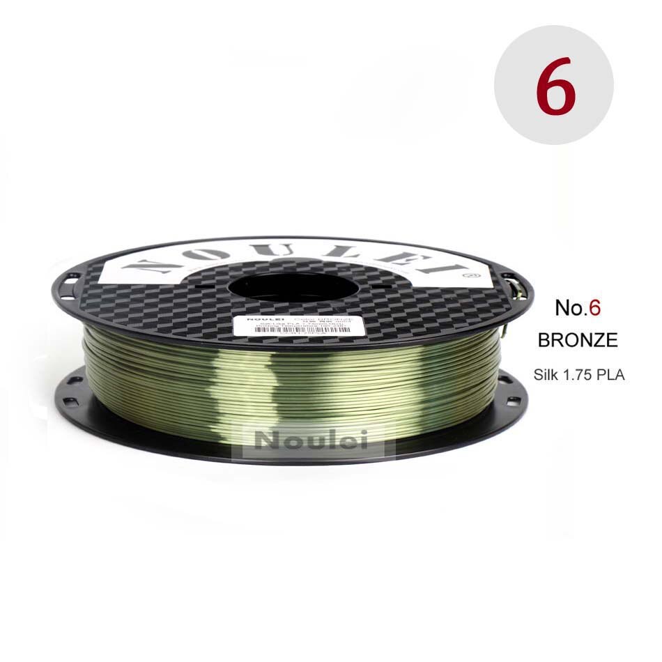 Noulei 3D Print Gloeidraad 1.75 Mm Pla Zijdeachtige Goud 0.5Kg Zijde Als Voelen Rijke Glans Koper Gouden Zilver 500G Printer Materialen: BRONZE