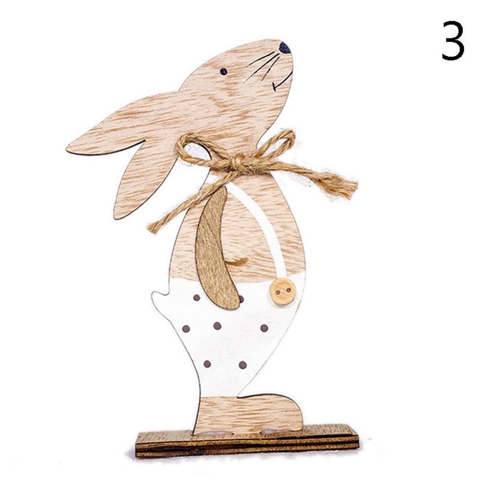 1/3 Pcs Pasen Konijn Houten Decoratie Diy Hout Opknoping Ambachten Schattige Bunny Pasen Ornamenten Feestartikelen Hout Ambachten: Style 7-1pc