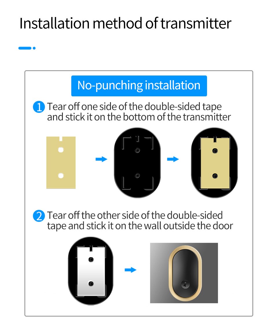CACAZI Willkommen Drahtlose Türklingel Wasserdicht 300M Fernbedienung 6 Taste 1 Empfänger Smart LED Licht Hause Tür Ring Glocke Elektronische