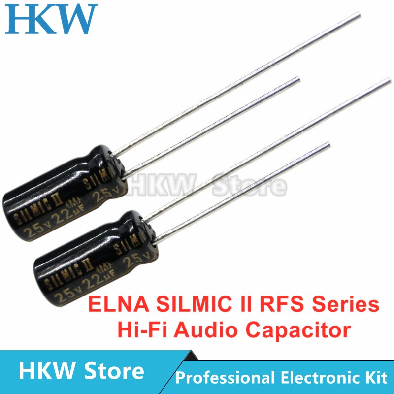 ELNA SILMIC II RFS seria HiFi kondensator Audio 6.3V 10V 16V 25V 50V 63V 100V 10uF 22uF 47uF 100uF 220uF 470uF 1000uF oryginalny