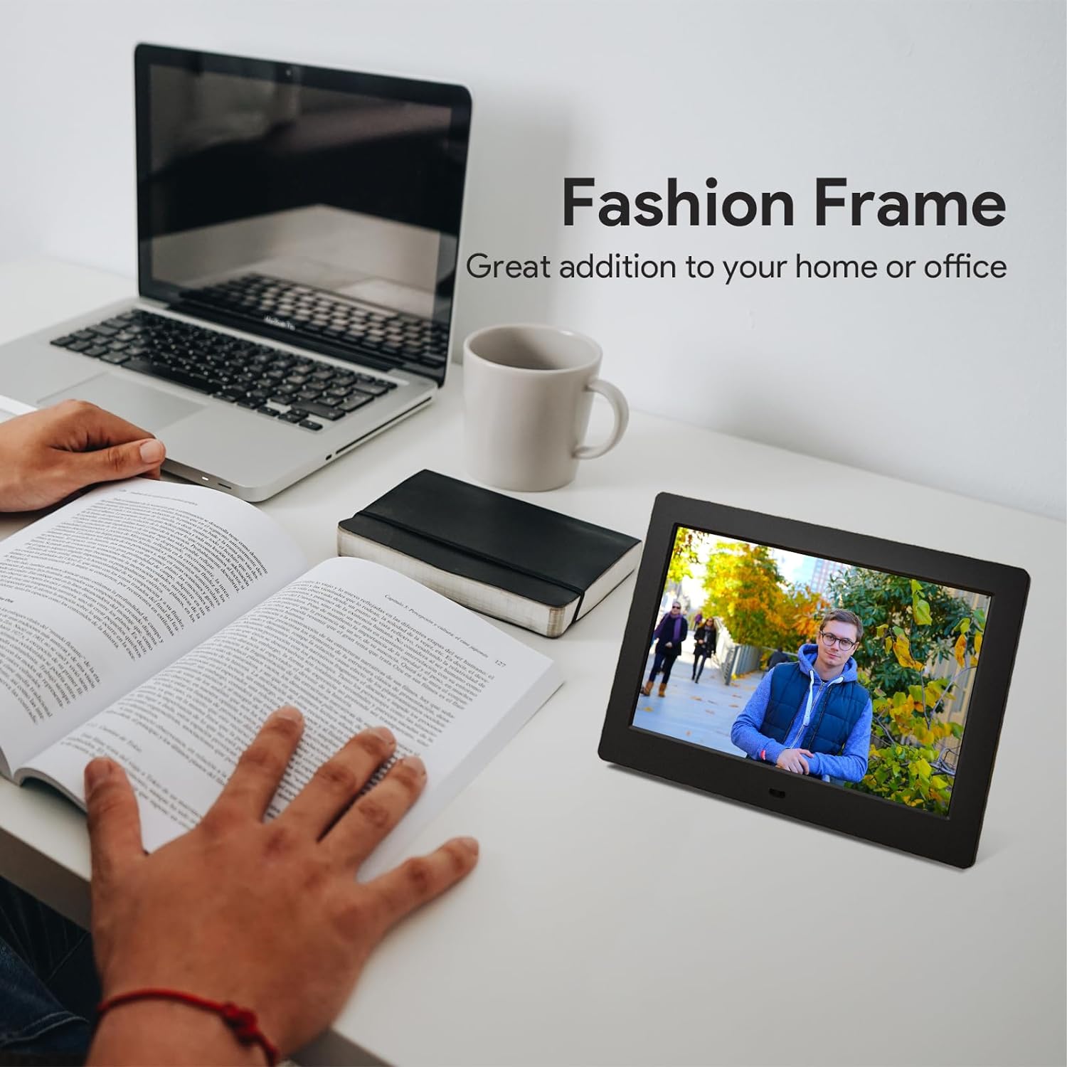 7 Inch Digital Picture Frame, HD IPS Displays Photo Frames with Remote Control,Using USB or SD to Play Photos/Videos/Music