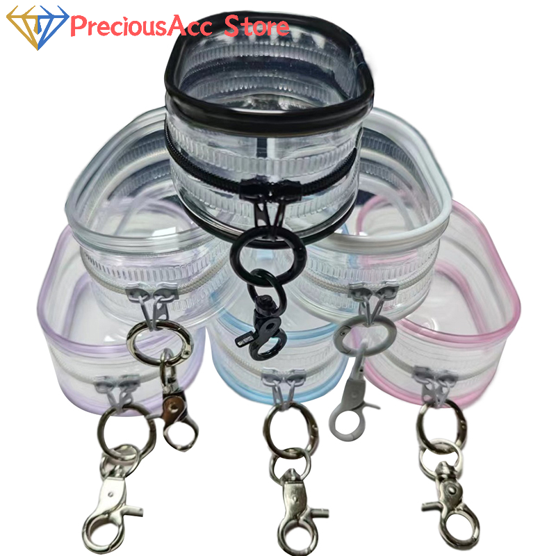 1 Uds. Organizador de joyas, caja de almacenamiento transparente de plástico, bolsa, caja misteriosa con llavero, bolsa bonita para muñeca, organización, estuche a prueba de polvo