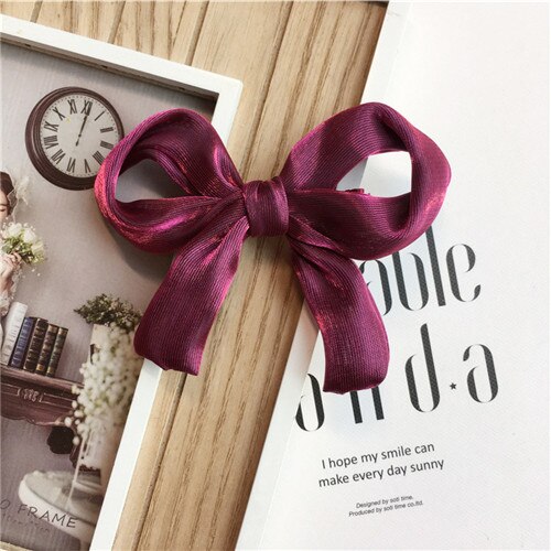 EnkeliBB de 10*7cm pasadores de pelo para bebés y niñas de con moño Clips para el pelo para niñas de estilo dulce para niños todos los accesorios: Purple