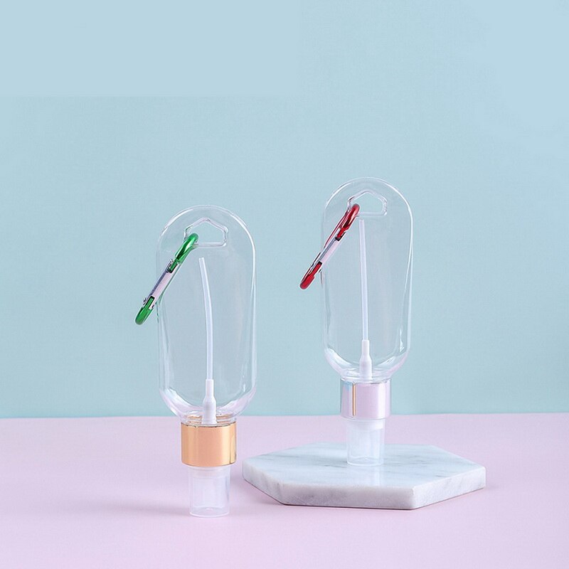 50ml Empty Hand Sanitizer Travel Hook Keychain Carriers Flip Cap Reusable Portable Empty Bottles hook bottle PETG