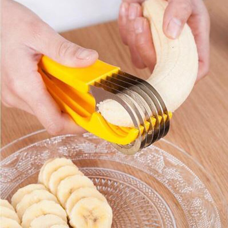 Hjemme rustfritt stål banankutter bærbar frukt grønnsak pølse skjærer for matlaging bekvemmelighet kjøkken liten gadget forsyninger