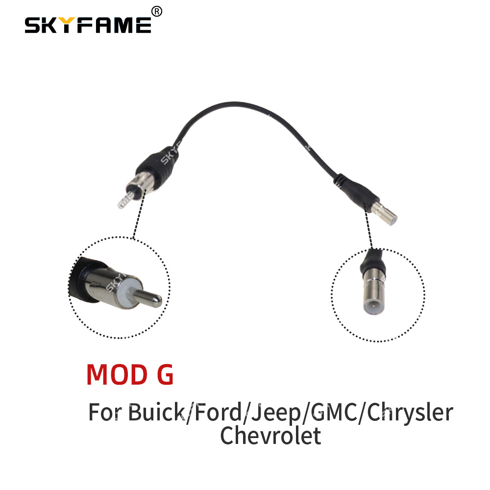 SKYFAME Car Radio FM AM Antenna Converter Adapter Extended Line Plug For Car Playe DVD Android Multimedia Navigation: Gold