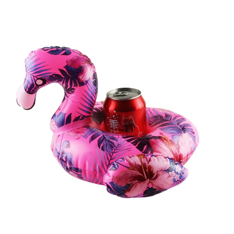Mini water opblaasbare bekerhouder voor zwembad, Eenhoorn Flamingo Drinken Bekerhouder, zee strand speelgoed voor festival party drijvende: Flamingo 32x28cm