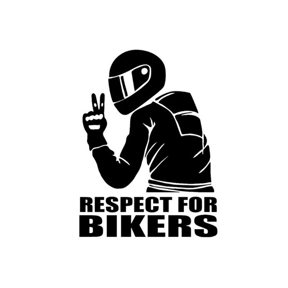 15x11CM Funny Car Stickers Respect Biker Sticker For Bikers Sticker On Car Motorcycle Vinyl 3D Stickers And Decals