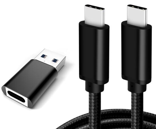 USB Typ C Kabel 10ft 3M Oculus Quest Link Kompatibel VR Geschwindigkeit Daten Transfer Schnelle Ladung USB 3.2 Typ- C mit USB C zu EINEM Adapter: NylonC-C adapter