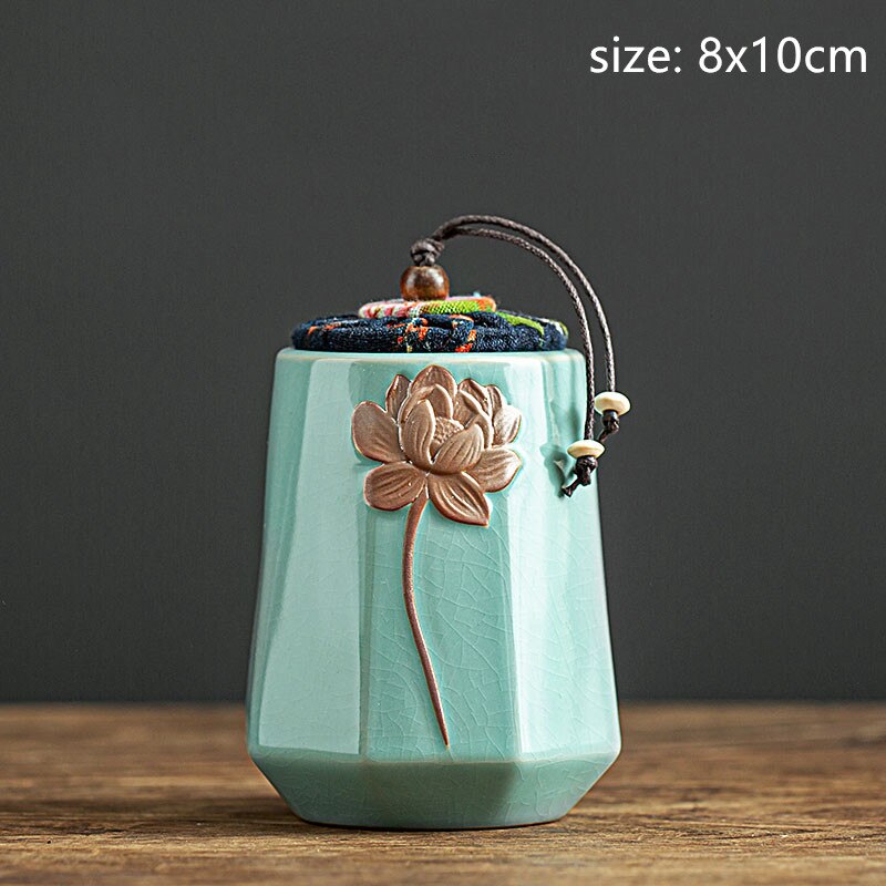 Portable Tea Caddy Travel Tea Bag Sealed Ceramics Jar Tea Storage Moisture-proof Containers Kitchen Spice Coffee Canister: B3