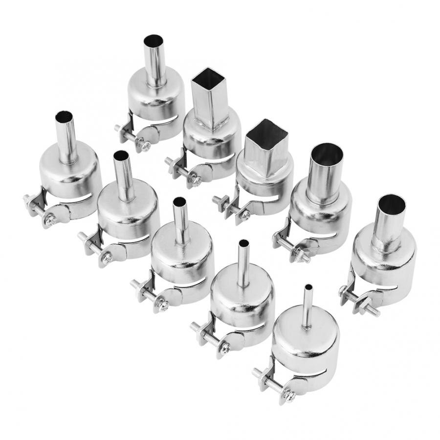 10 stuks hittemondstukken gereedschapset voor het repareren van luchtsoldeerstations in roestvrij staal