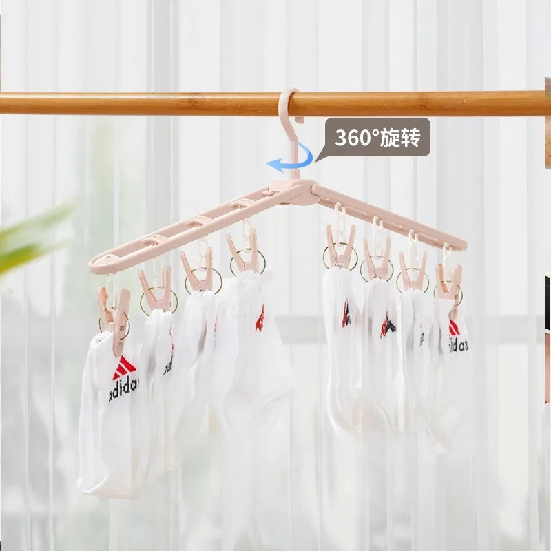 Zusammenklappbarer Wäscheständer für Reisen, Hemden, Socken, KleiderbüGel mit Clips, faltbare Hosen, KleiderbüGel, Schrank-Organizer