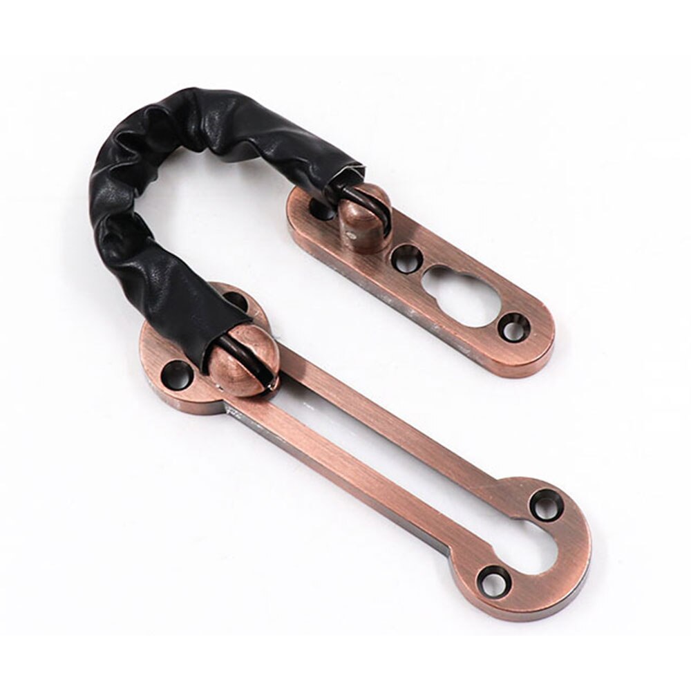 Stainless Steel Anti-theft Door Chain Latch Safety Guard Security Lock Room Door Bolt Hotel Door Chain Bolt:  Red bronze