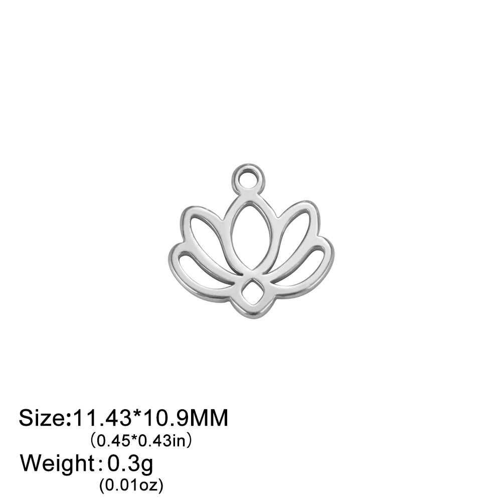 Skyrim – breloque fleur de Lotus en acier inoxydable, 5 pièces/lot, pour la fabrication de bijoux, Chakra bouddhisme, bricolage, pendentif pour boucle d'oreille, Bracelet: Couleur or jaune pâle