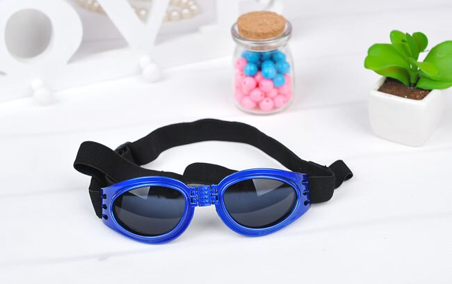 Lunettes de soleil pour chiens de la | Accessoires de chiens d'animaux frais, lunettes ajustables pour bouledogues français, lunettes étanches pour chiens moyens et grands 20S2: Dark Blue