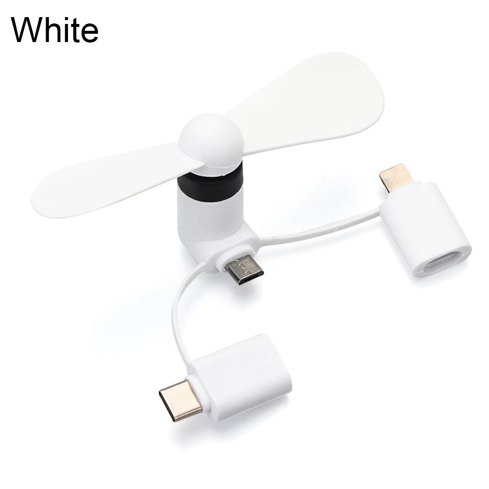 3in1 Mini Tragbare Handy Fan Kühler Für Android IPhone Typ-c Für Samsung Huawei iPad Reise Fan Telefon zubehör: white