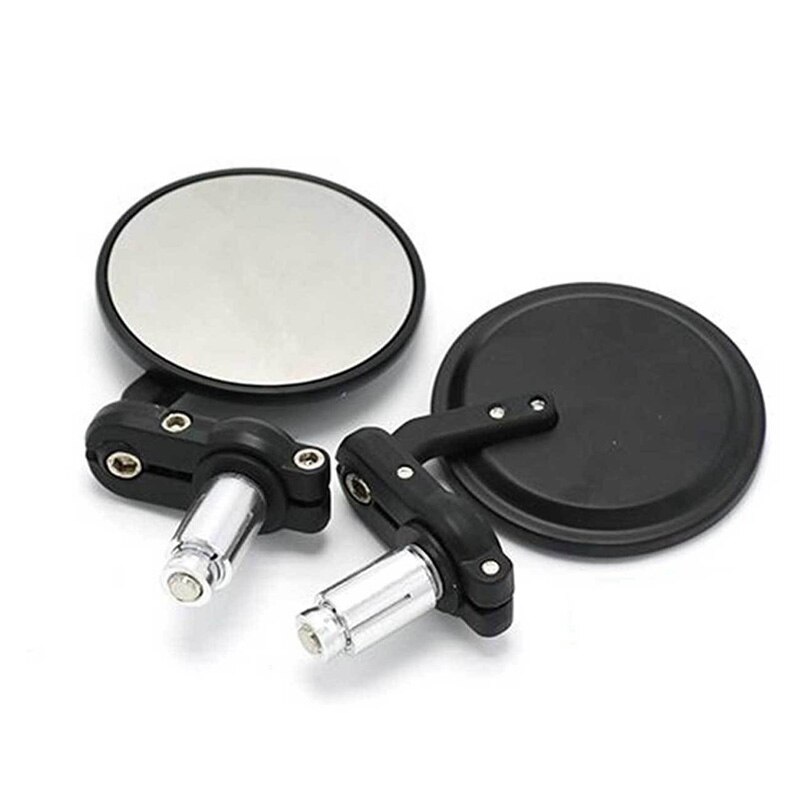 Vehemo Black 22mm Side Mirrors Rearview Mirror Motorcycle High Definition Accessories Rearview Driving Safety