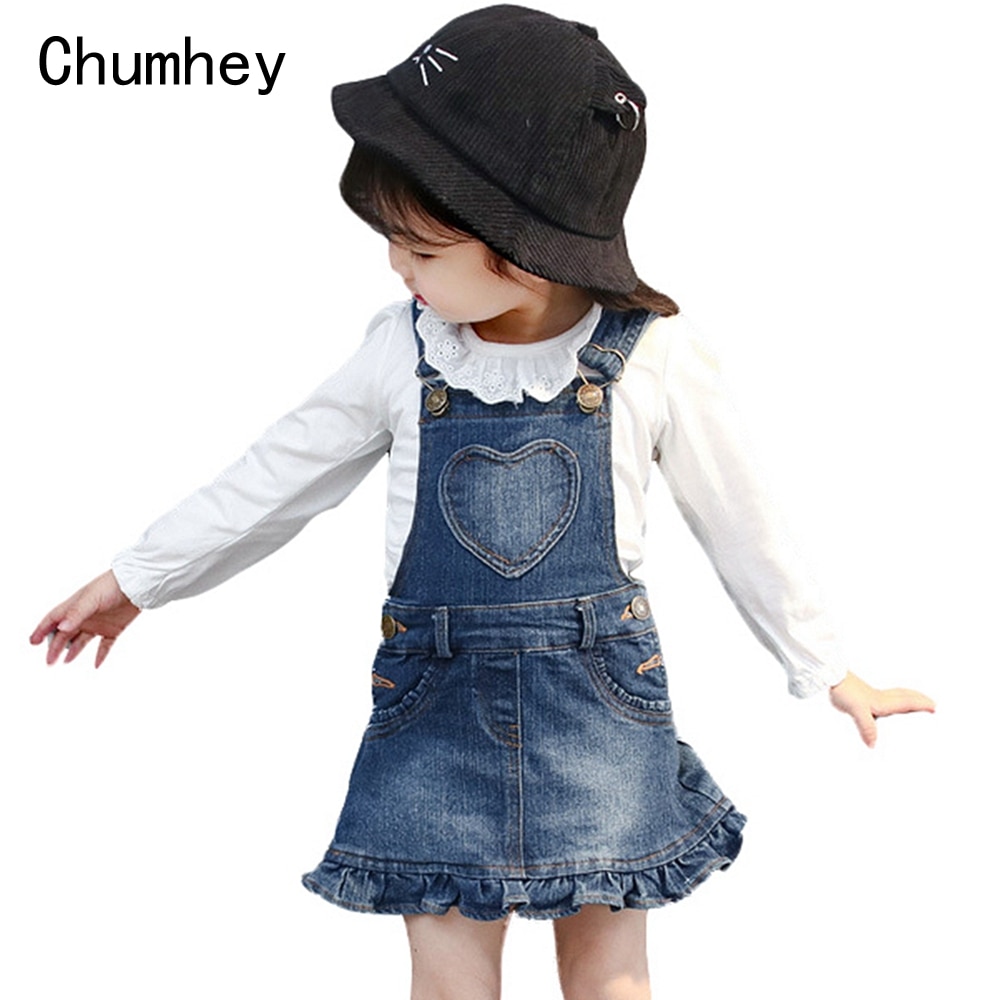 Chumhey sundress babypiger seler nederdele sommer overalls børnestropper denim smækkjole småbørnsshorts tøj bebe tøj