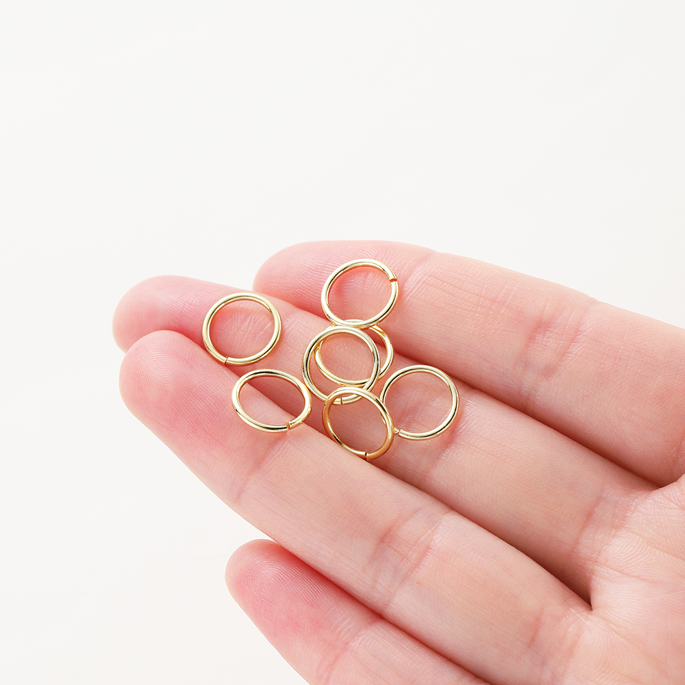 50-200/lote de collar de oro de 14K y 18K, anillo abierto de salto individual, conector de cierre de langosta, ajuste de anillo dividido, accesorios para hacer joyas DIY