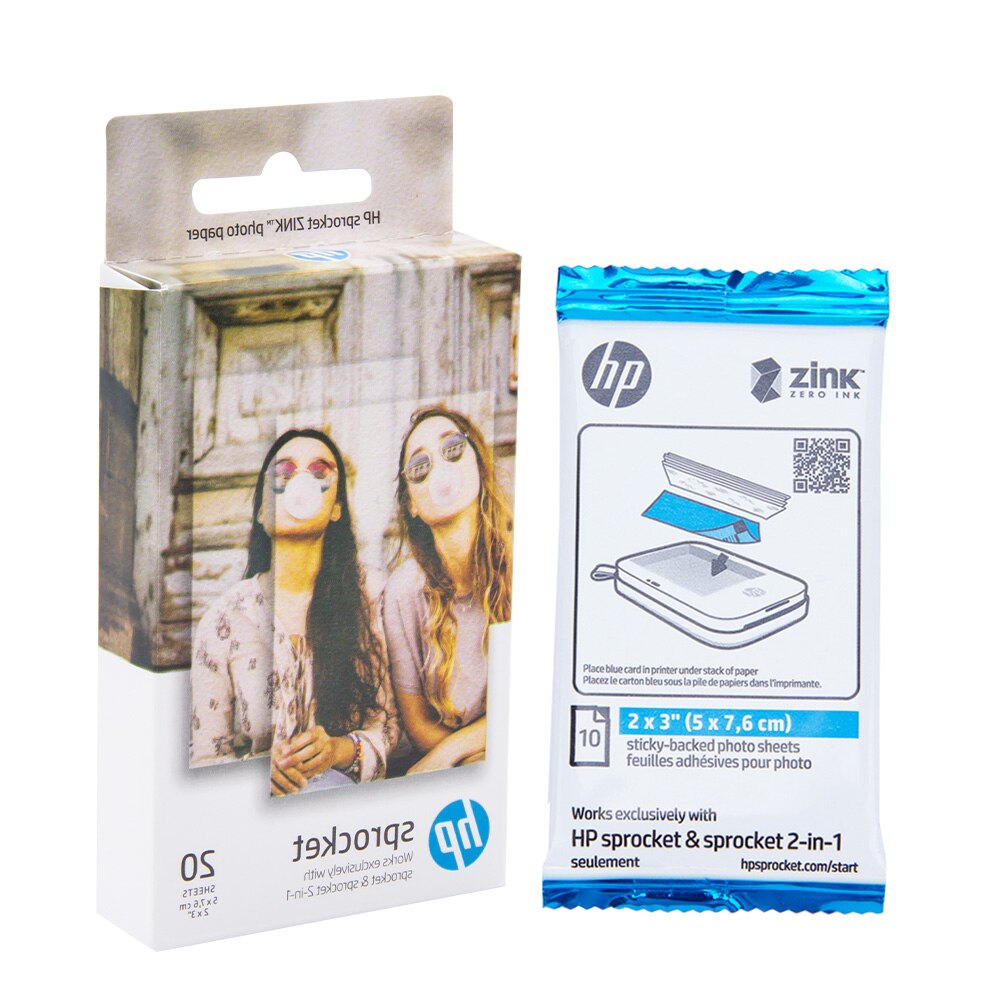 Unismar 20 Vellen Voor Hp Tandwiel Pocket Photo Printer Sticky Hp Foto 'S Papier Zink Bluetooth Printer Pocket Mini Papier 5*7.6Cm