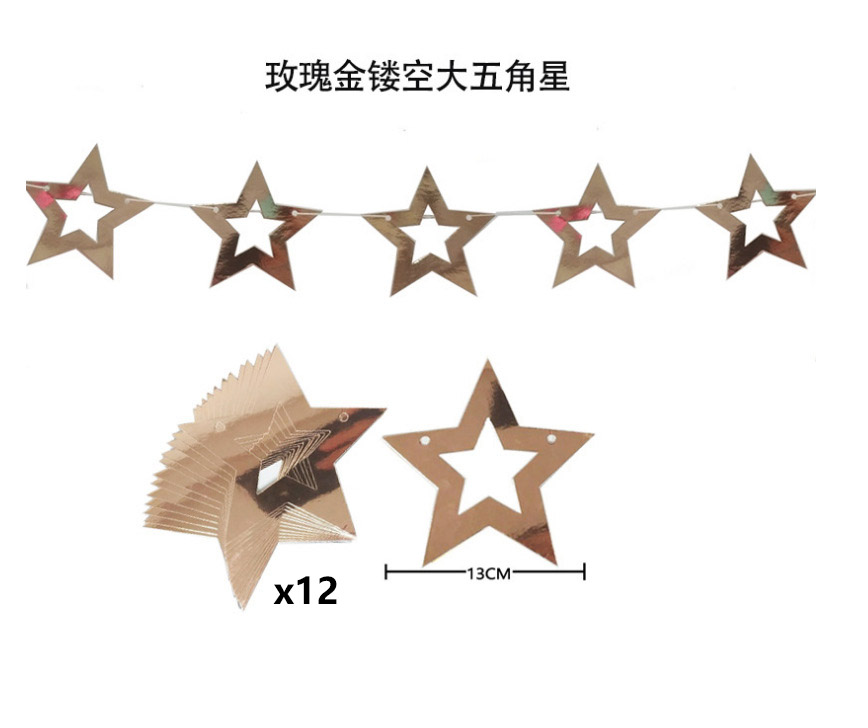 Glitter Stars Garland Banner Decoration Star Hanging Bunting Banner for Graduation Wedding Birthday Christmas Party Supplie: Deep Sapphire