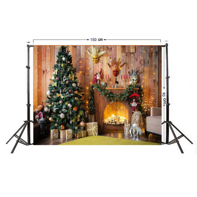 0.9 x 1.5m kerstachtergronddoek, fotodoek, realistisch/cartoon feestfotostudiostof, decoratie-accessoires