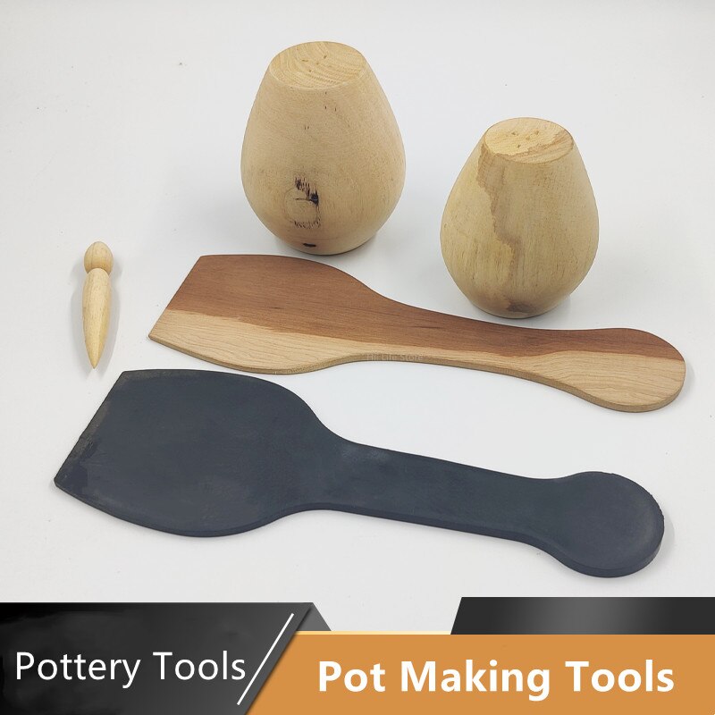 Modificateur de bec de poterie, poinçon à Double tête en bois, pâte à boue, théière en bois, artisanat de modélisation réparation, Pot en argile violette, outils de fabrication