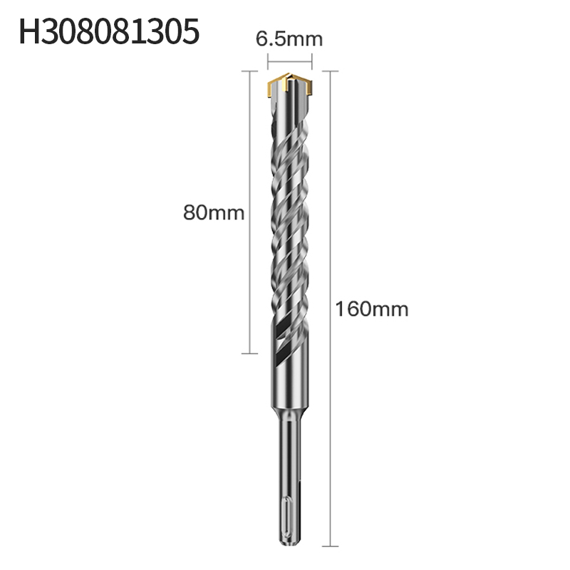 LIDIAO Round Handle Concrete Drill Bit with Double Helix Groove and Four Blades Tungsten Steel Drilling Diameter 6 to 14mm: Red