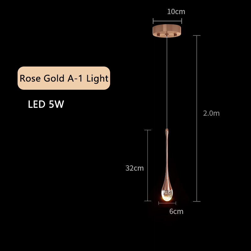 Plafonnier LED suspendu en forme de goutte d'eau, luxueux, éclairage d'intérieur, luminaire décoratif de plafond, idéal pour un salon, une chambre à coucher ou un bar: Bronze / GRIS