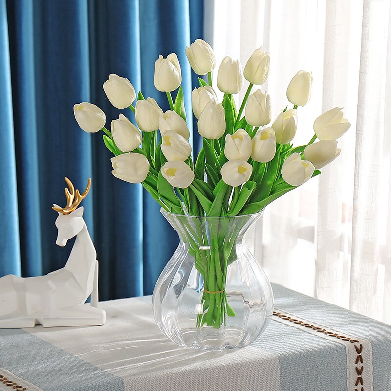 1pc kunstige blomster tulipan bamse frisk romantisk bryllup dekoration valentinsdag latex blomster