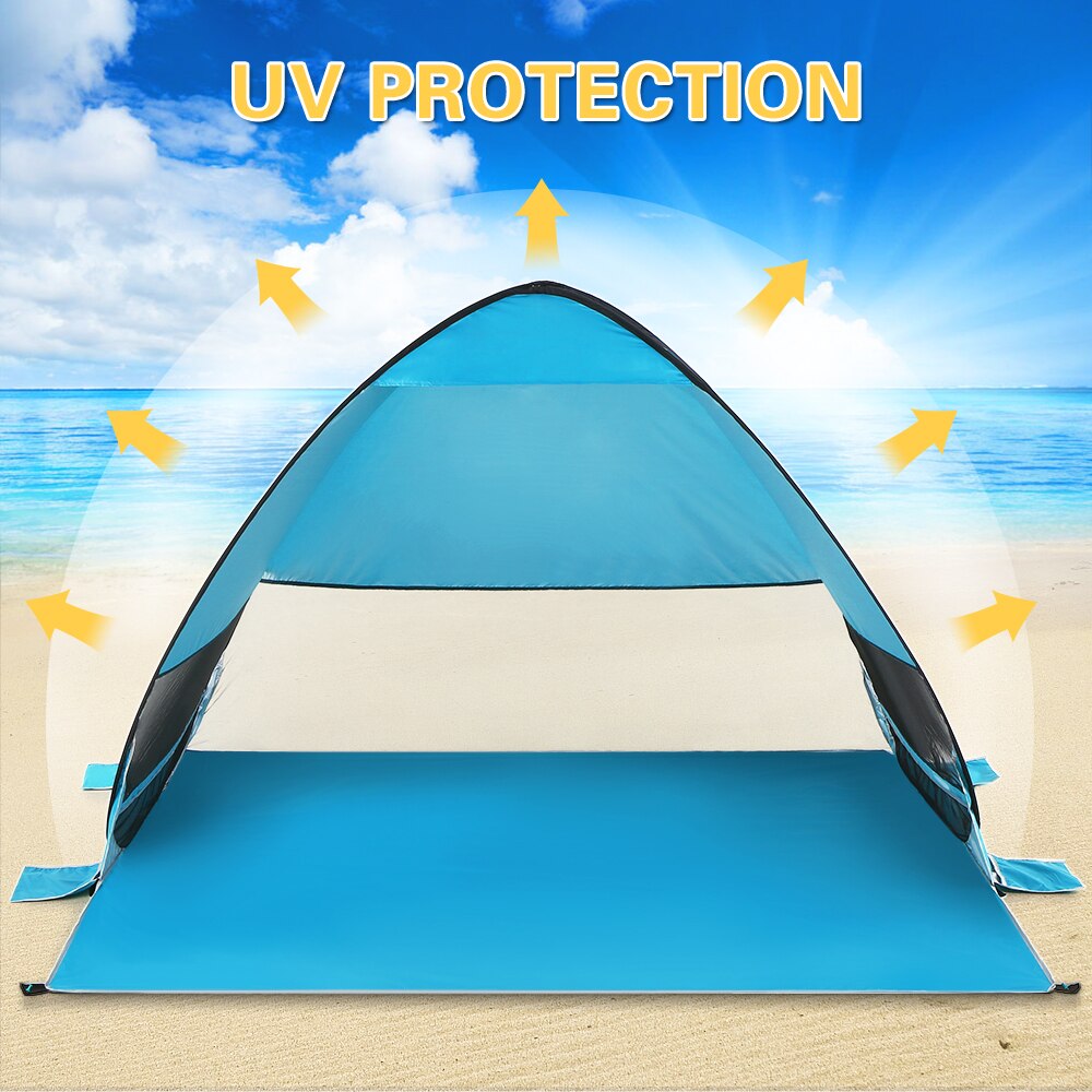 Automatisk pop up strandtält cabana bärbar upf 50+  solskydd camping fiske vandring baldakin tält utomhus camping
