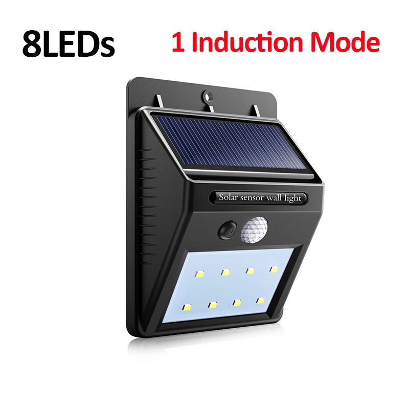 PIR Motion Sensor Verlichting Zonne-straat Licht outdoor straat lamp pathway yard plaza tuin verlichting lampe solaire exterieur: 8LEDS 1Mode