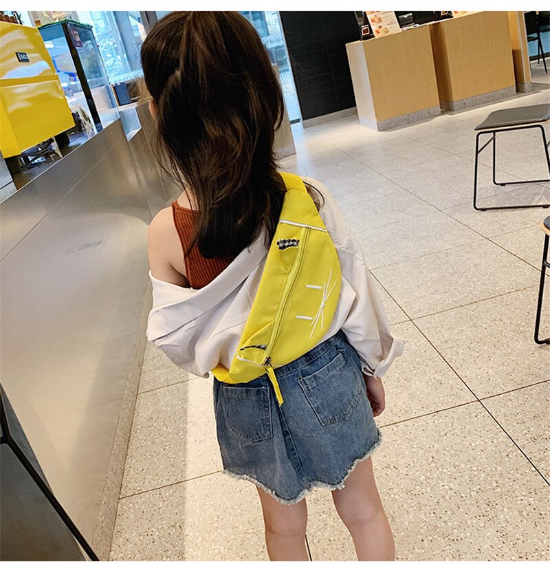 Cartoon Kat Afdrukken Taille Bag Kids Schouder Messenger Zakken Jongens Meisjes Taille Riem Fanny Packs Casual Canvas Crossbody Borst Zakken