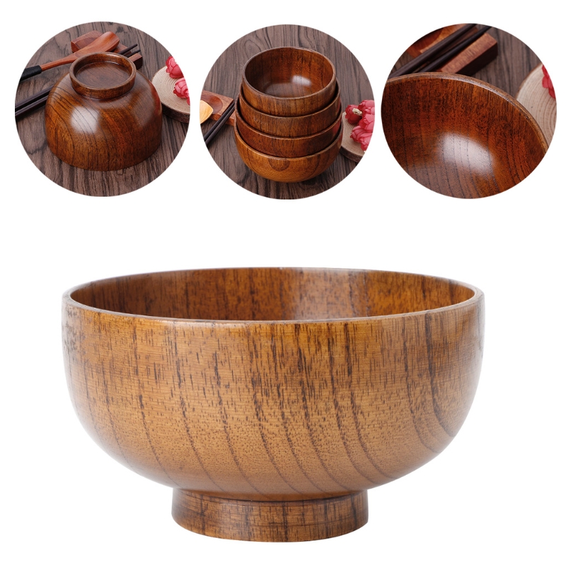 Bol à soupe de riz en bois de Jujube naturel, récipient à aliments, ustensiles de cuisine, vaisselle