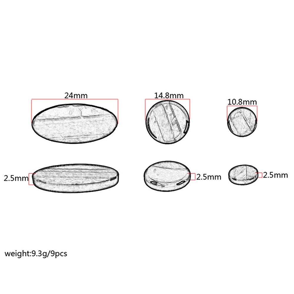 9-Piece Saxophone Key Button Inlays Set - Shell Material - For Alto, Tenor, Soprano Saxophones