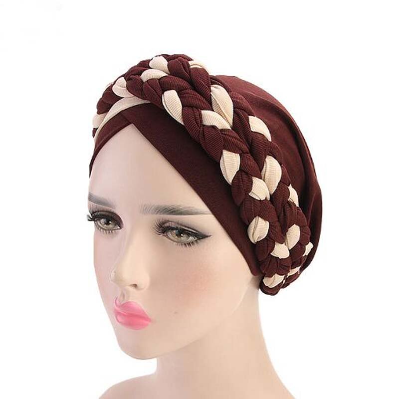 Bohemian National Twist Braid Skullies Beanies Spring Autumn Brand Turban Hats For Women Chemotherapy Cap