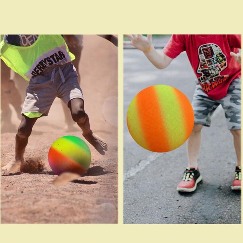 2pcs 8.5 Inch Nonslip Rainbow Ball PVC Sports Play Ball Kickball Flapping Ball Children Toy for Indoor Outdoor Playground