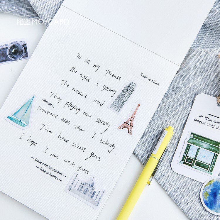 One Person Travel Decorative Stickers Adhesive Stickers DIY Decoration Diary Stationery Stickers Children