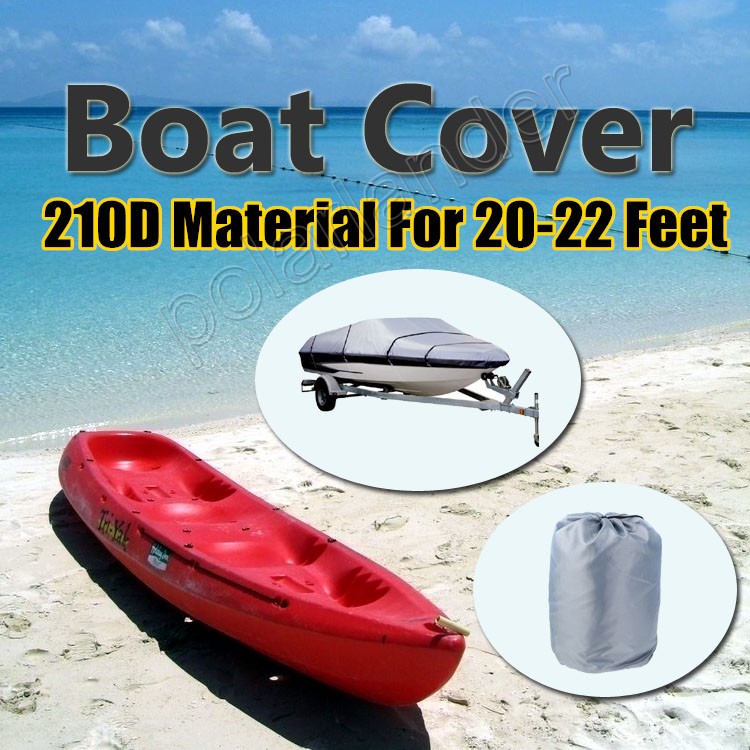 Fishing Boat Cover 210D Speedboat Accessories V-Hull UV Protected cloth 20-22ft Sunproof Waterproof Sunproof