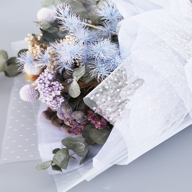 1m/ pakke farve prik blonder garn scrapbog dekorere gaze blomster buket indpakningspapir blomsterhandler materialer håndværk leverer papir