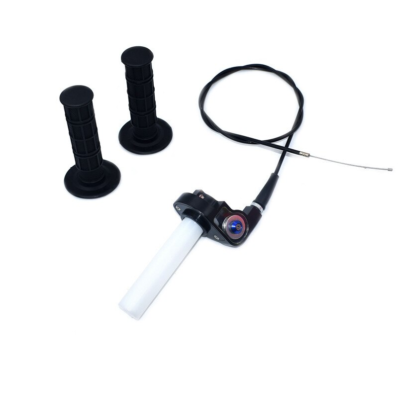 Handle Grip Motorcycle with 1/4 Quick Turn Throttle Dirt Pit Bike Motocross 7/8" Handlebar Hand Grips KTM CRF kayo Chinese bike: Silver-black