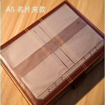 5pcs/ A5 A6 A7 PVC Presentation Binder Folder Zipper Receive Bag Concise Diario Planner's Spiral Filing Products Card Holder Bag: 5pcs  Card bag A5