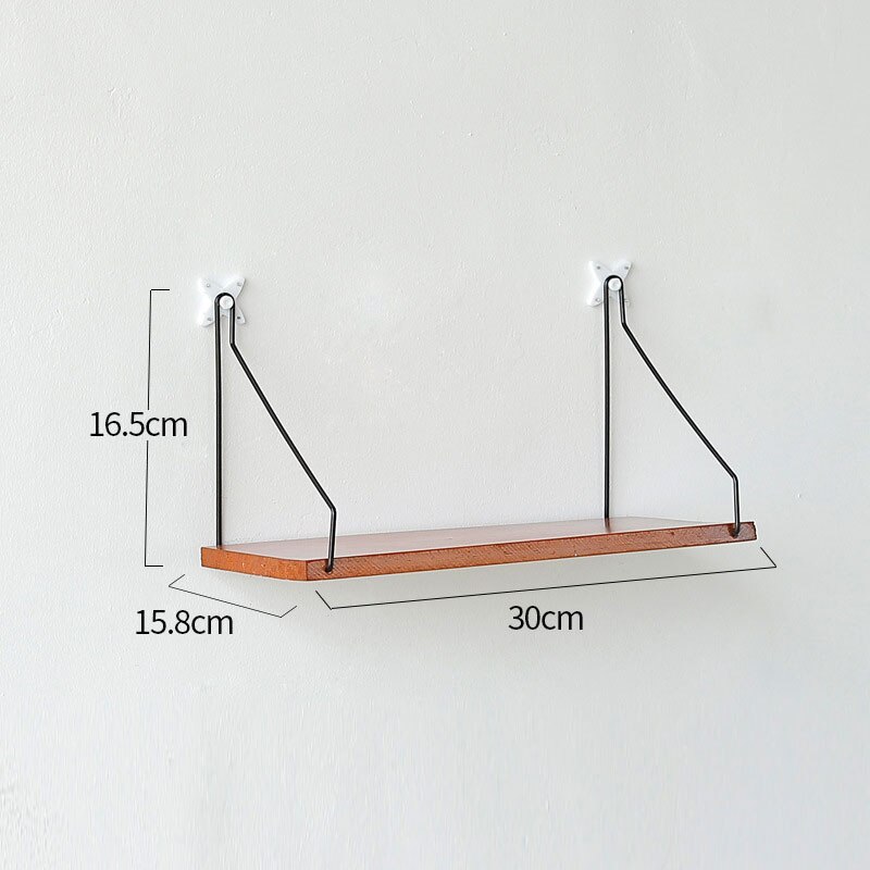 30/40/50cm massivt træ hylde stue væg værelse organisator opbevaring væg stativ væg hylder dekorative: Mørk 30cm