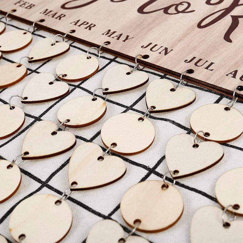 Calendario in legno promemoria di compleanno appeso a parete con etichette appeso fai-da-te promemoria di compleanno in legno calendario decorazione della parete di casa